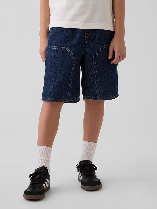 Dziecięce luźne szorty jeansowe typu „Carpenter” w stylu lat 90.