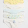 Dziecięce majtki typu bikini z elastycznej bawełny organicznej (pakiet 5 sztuk)