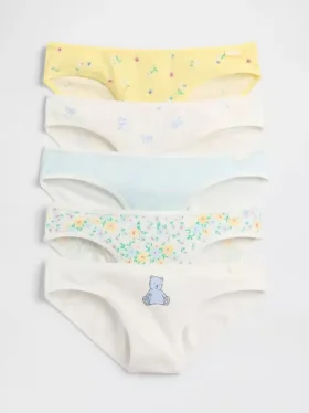 Dziecięce majtki typu bikini z elastycznej bawełny organicznej (pakiet 5 sztuk)