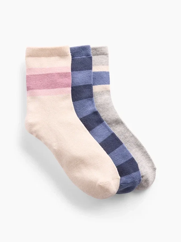 Dziecięce skarpetki z paskami w stylu colorblock (pakiet 3 szt.)