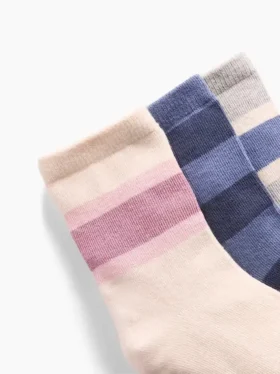 Dziecięce skarpetki z paskami w stylu colorblock (pakiet 3 szt.)