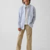 Dziecięce spodnie w stylu modern uniform o luźnym, prostym kroju w kolorze khaki