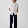 Dziecięce spodnie w stylu modern uniform o luźnym, prostym kroju w kolorze khaki
