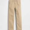 Dziecięce spodnie w stylu modern uniform o luźnym, prostym kroju w kolorze khaki