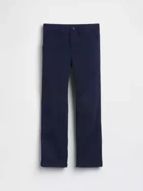 Dziecięce spodnie w stylu modern uniform o luźnym, prostym kroju w kolorze khaki