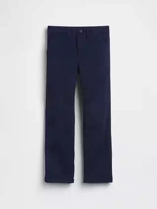 Dziecięce spodnie w stylu modern uniform o luźnym, prostym kroju w kolorze khaki