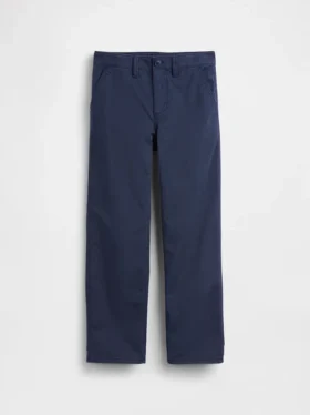 Dziecięce spodnie w stylu modern uniform o luźnym, prostym kroju w kolorze khaki
