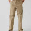 Dziecięce spodnie w stylu modern uniform o luźnym, prostym kroju w kolorze khaki