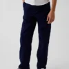Dziecięce spodnie w stylu modern uniform o luźnym, prostym kroju w kolorze khaki