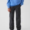 Dziecięce spodnie w stylu modern uniform o luźnym, prostym kroju w kolorze khaki