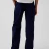 Dziecięce spodnie w stylu modern uniform o luźnym, prostym kroju w kolorze khaki