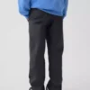 Dziecięce spodnie w stylu modern uniform o luźnym, prostym kroju w kolorze khaki