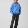 Dziecięce spodnie w stylu modern uniform o luźnym, prostym kroju w kolorze khaki
