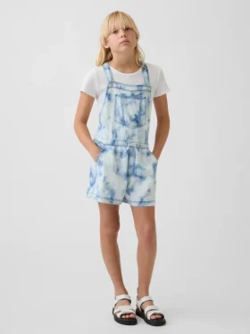 Dziecięce szorty dżinsowe w stylu tie-dye o luźnym kroju