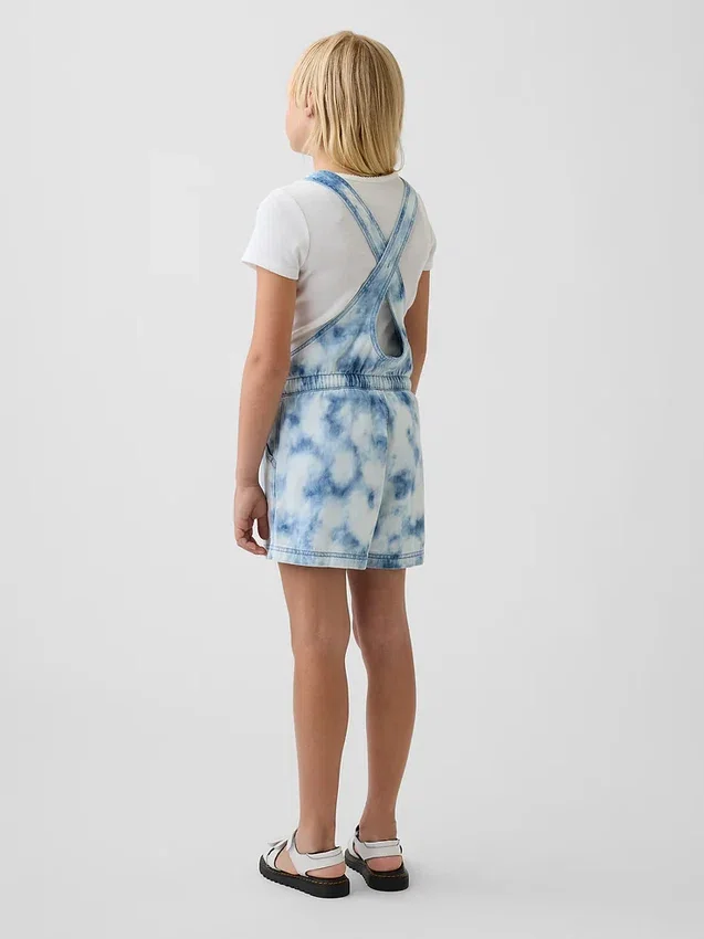 Dziecięce szorty dżinsowe w stylu tie-dye o luźnym kroju