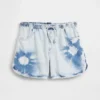 Dziecięce szorty dżinsowe z wysokim stanem w stylu tie-dye