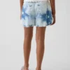 Dziecięce szorty dżinsowe z wysokim stanem w stylu tie-dye