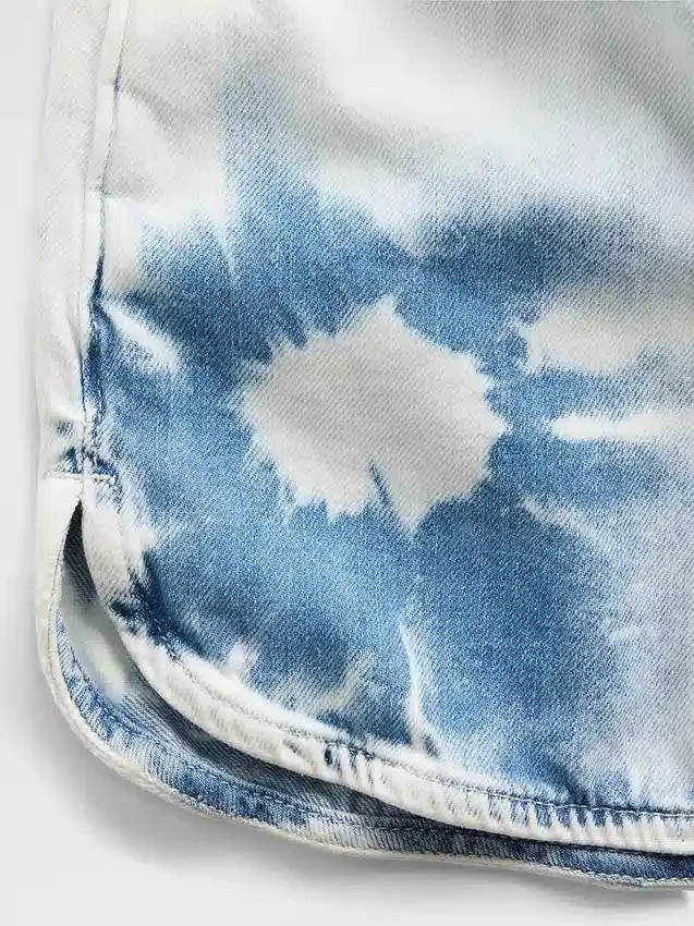 Dziecięce szorty dżinsowe z wysokim stanem w stylu tie-dye