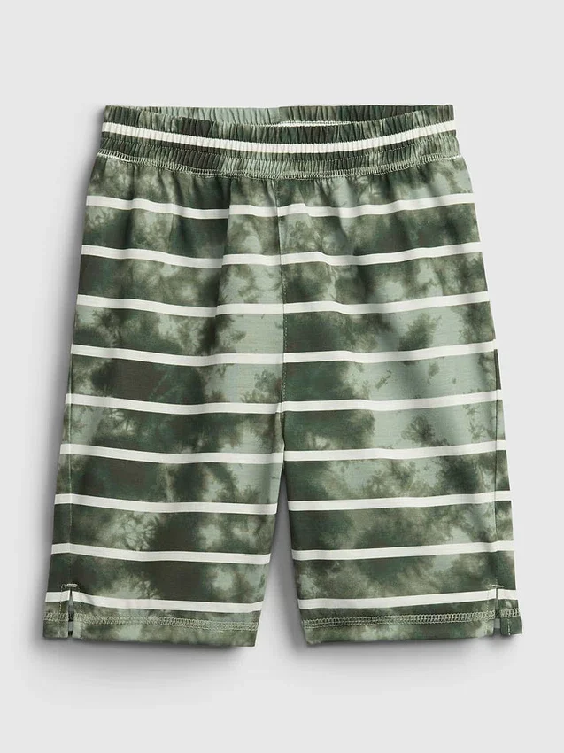 Dziecięce szorty piżamowe z paskami w stylu tie-dye z recyklingu