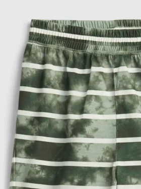 Dziecięce szorty piżamowe z paskami w stylu tie-dye z recyklingu