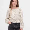 Dziecięce topy z marszczonym peplum