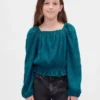 Dziecięce topy z marszczonym peplum