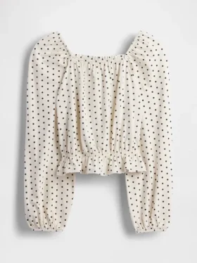 Dziecięce topy z marszczonym peplum