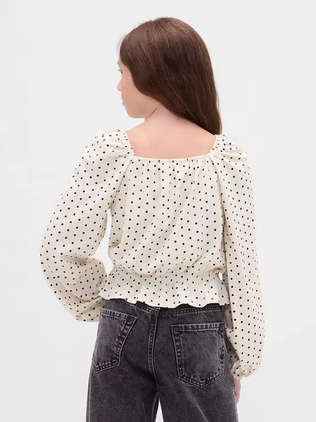 Dziecięce topy z marszczonym peplum