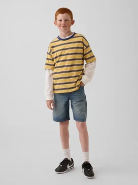 Dziecięce, ultramiękkie, luźne szorty dżinsowe w stylu lat 90.