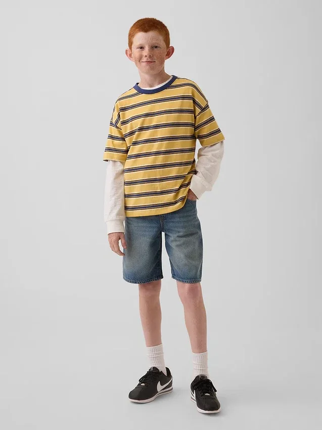 Dziecięce, ultramiękkie, luźne szorty dżinsowe w stylu lat 90.
