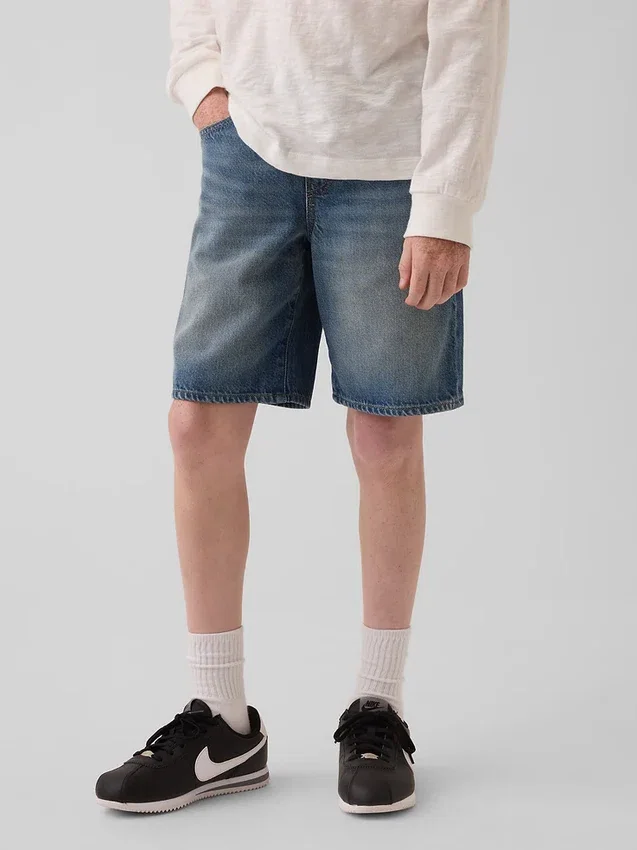 Dziecięce, ultramiękkie, luźne szorty dżinsowe w stylu lat 90.