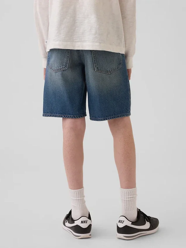 Dziecięce, ultramiękkie, luźne szorty dżinsowe w stylu lat 90.
