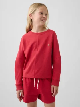 Dziecięcy oversize'owy T-shirt z grubej dzianiny