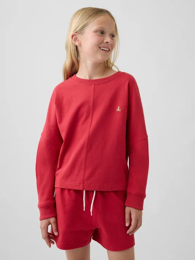 Dziecięcy oversize'owy T-shirt z grubej dzianiny