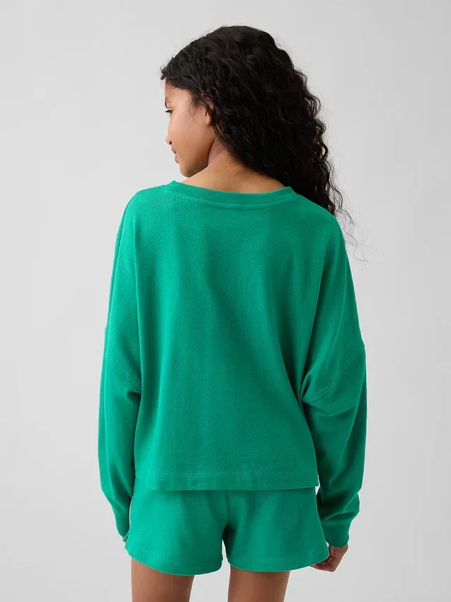 Dziecięcy oversize'owy T-shirt z grubej dzianiny