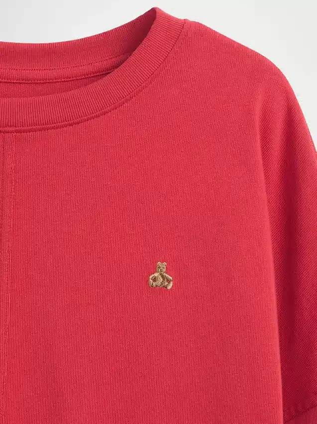 Dziecięcy oversize'owy T-shirt z grubej dzianiny