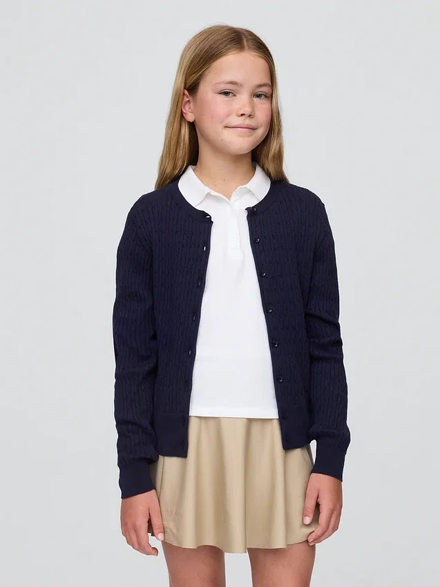 Dziecięcy sweter kardigan w stylu mundurkowym