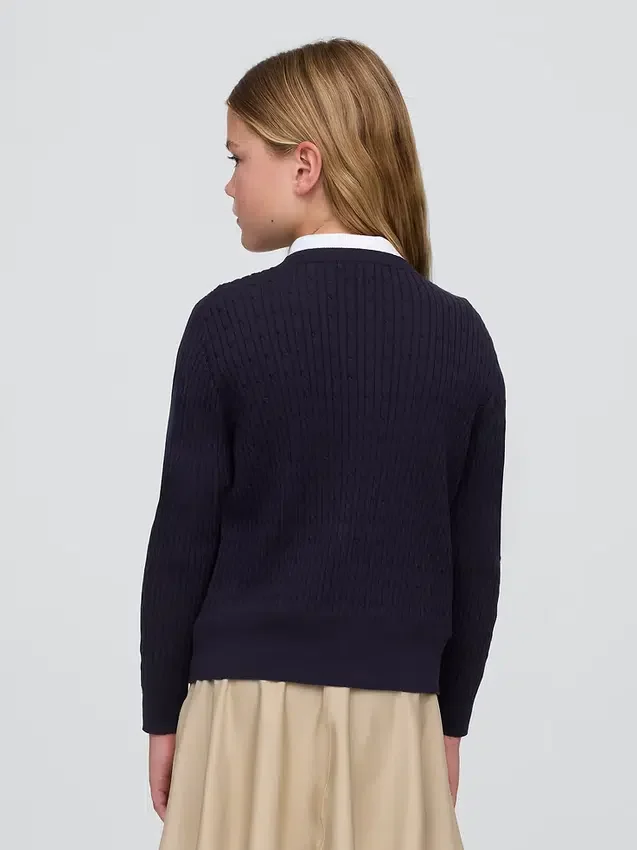 Dziecięcy sweter kardigan w stylu mundurkowym