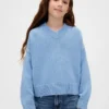 Dziecięcy sweter o luźnym kroju z dekoltem w serek