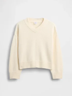 Dziecięcy sweter o luźnym kroju z dekoltem w serek