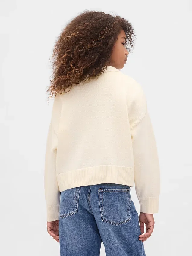 Dziecięcy sweter o luźnym kroju z dekoltem w serek