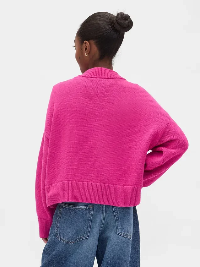 Dziecięcy sweter o luźnym kroju z dekoltem w serek