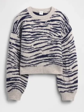 Dziecięcy sweter o luźnym kroju z okrągłym dekoltem