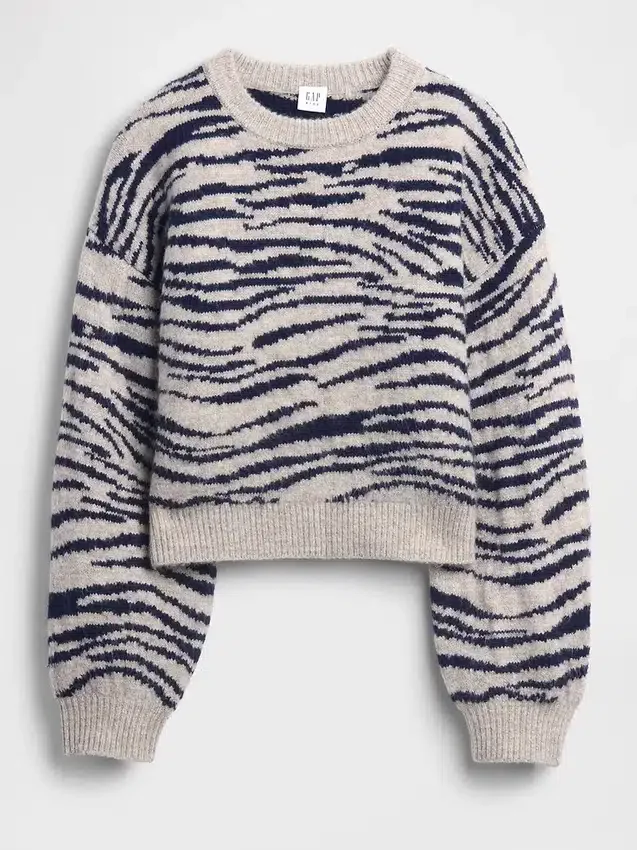Dziecięcy sweter o luźnym kroju z okrągłym dekoltem