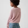Dziecięcy sweter oversize z nadrukiem, wykonany techniką szydełkową