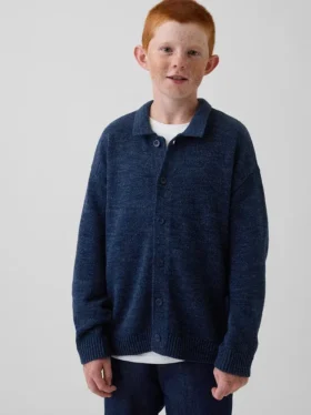 Dziecięcy sweter polo o luźnym kroju