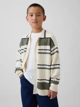 Dziecięcy sweter polo o luźnym kroju