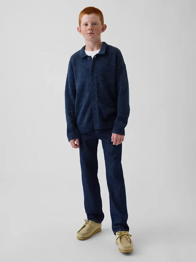 Dziecięcy sweter polo o luźnym kroju