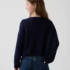 Dziecięcy sweter z dzianiny szydełkowej w stylu „Americana” o oversize’owym kroju