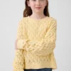 Dziecięcy sweter z dzianiny szydełkowej z okrągłym dekoltem w stylu oversize